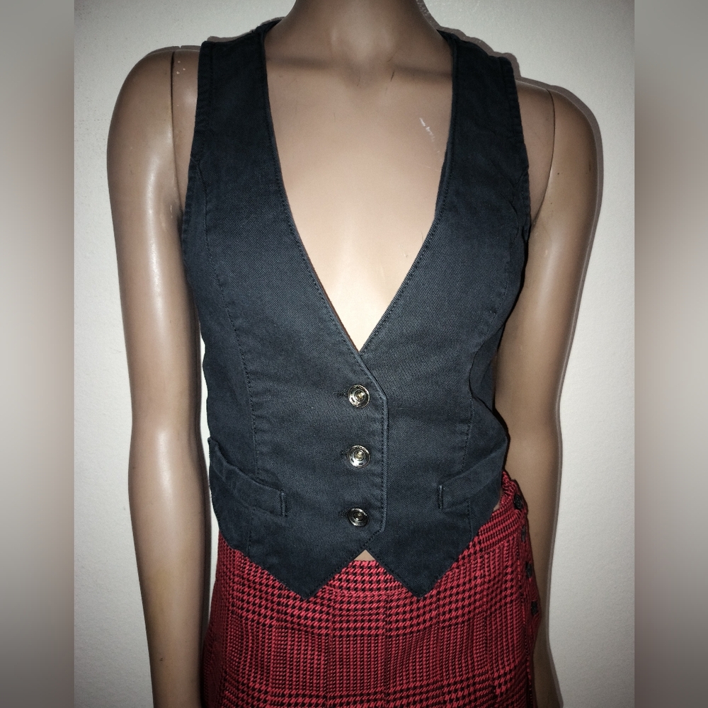 Miss Sixty Denim Vest Jacket Sz L. EUC Made In Italy